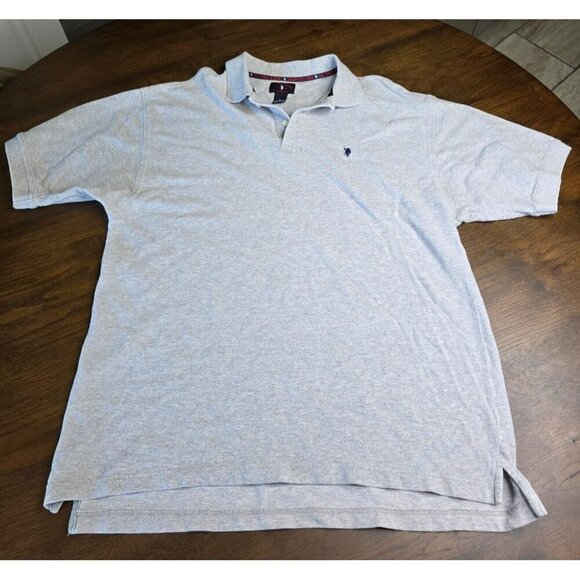 U.S. Polo Assn. Mens Gray Polo Shirt XL 100% Cotton Short Sleeve Embroidered Log - Picture 7 of 8